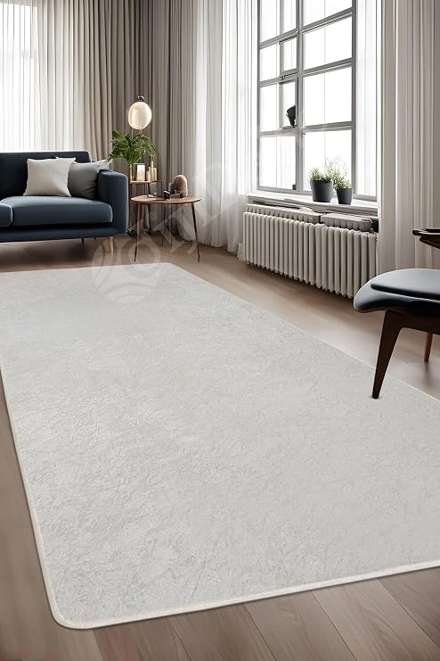 Halı Krem Cool Janjanlı Yıkanabilir Kaymaz Kesme Ince Yolluk Kilim Salon Halısı Modelleri, JANJANLI-KREM-SAÇAKSIZ, 200x300