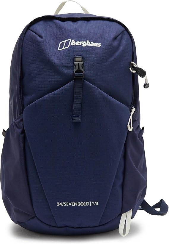 Berghaus 24/7 Solo 25L Rucksack with Laptop Sleeve & Walking Pole Holders, Hydration Compatible, Flow Technology, 49x25x24cm (Navy)
