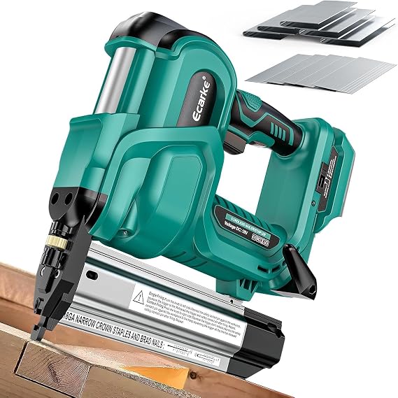 Ecarke 2" Brad Nailer Cordless Stapler Compatible with Makita 18V, 2 in 1 Electric Nail Gun/Staple Gun with 18GA Nails/Staples, Battery Power Nail Gun for Trim Wood Crafting Carpentry DIY, Tool only