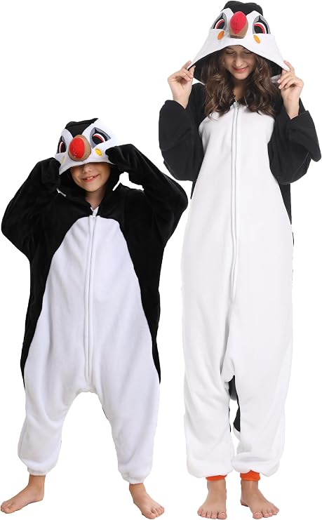 DarkCom Kid-Adult Animal Onesie Puffin Halloween Costume Christmas Pajamas