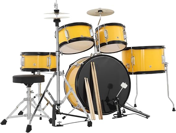 Beginner-Friendly 5-Piece Electronic Drum Set for Kids Includes Cymbal, Tom, Bass Drum, Pedal, Drumsticks & Throne Stool Ideal Musical Instrument for Boys & Girls, Perfect for Learning & Practice