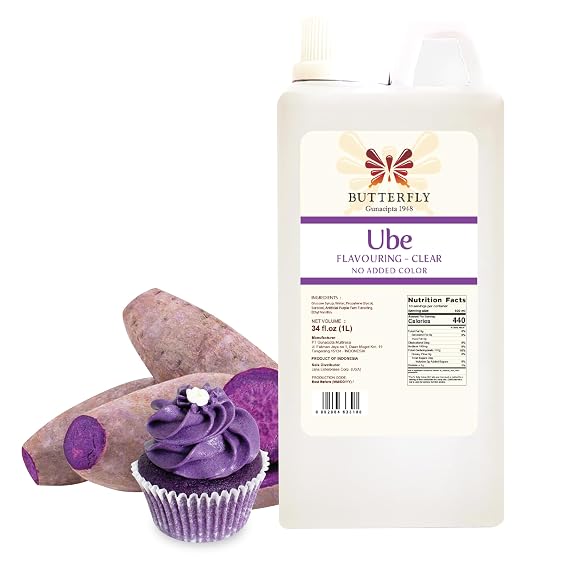 Butterfly Ube Purple Yam Flavoring, Clear Color, 34 Fl Oz, Ube Extract