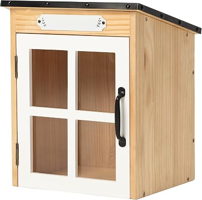 Outdoor Book Sharing Box: Natural Wood Library with Reinforced Waterproof Roof, DIY Book Sharing Storage Box for Outside Neighborhoods Community Schools Wood Sloped Roof