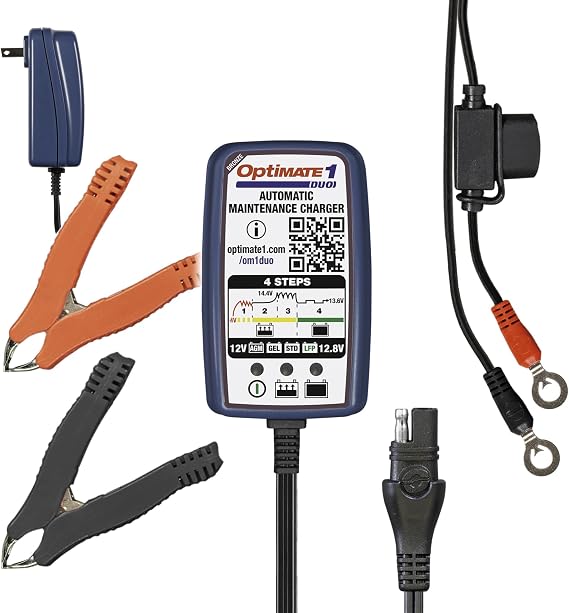 Tecmate TecMate Optimate 1 Duo, TM-409, 4-Step 12V / 12.8V 0.6A Battery Charger & maintainer