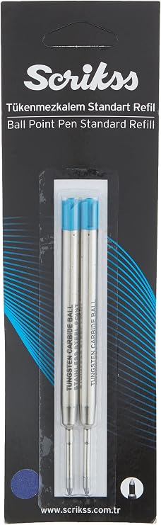 Scrikss Giant Ballpoint Pen Refil 2-Piece Blister, 0.7 mm Tip, Blue