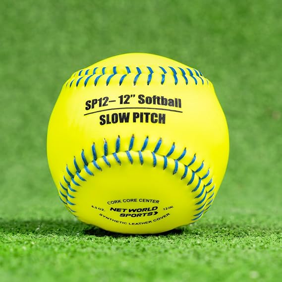 FORTRESS 12" Slow Pitch PVC Softball Fluro Yellow Softball Safety Balls Softball Equipment
