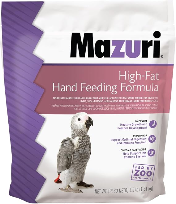 Mazuri | High-Fat Hand Feeding Formula for Baby Birds | 4 Pound (4 LB) Bag