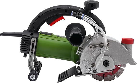 Powerful Electric Wall Chaser - Precision Groove Cutting-110V Groove Cutting Machine for Concrete, Brick, and Marble with 2 Blades