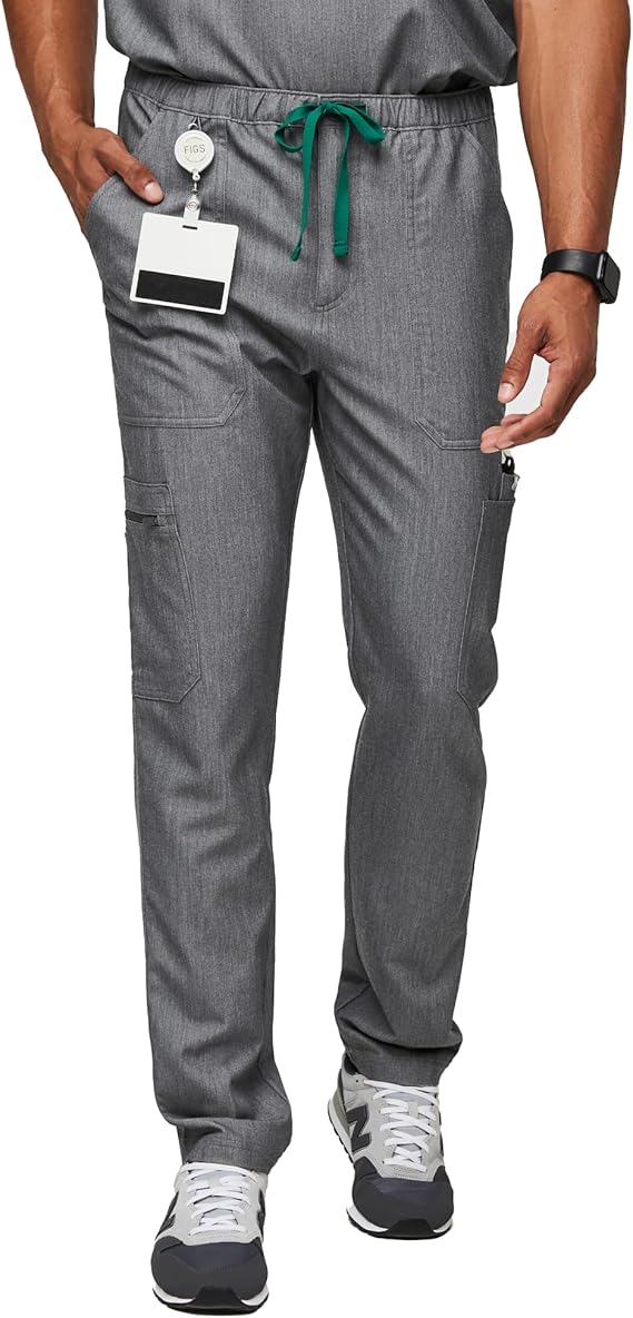 FIGS Cairo Cargo Scrub Pants for Men Classic Straight Leg Fit, 9 Pockets, 4-Way Stretch, Anti-Wrinkle