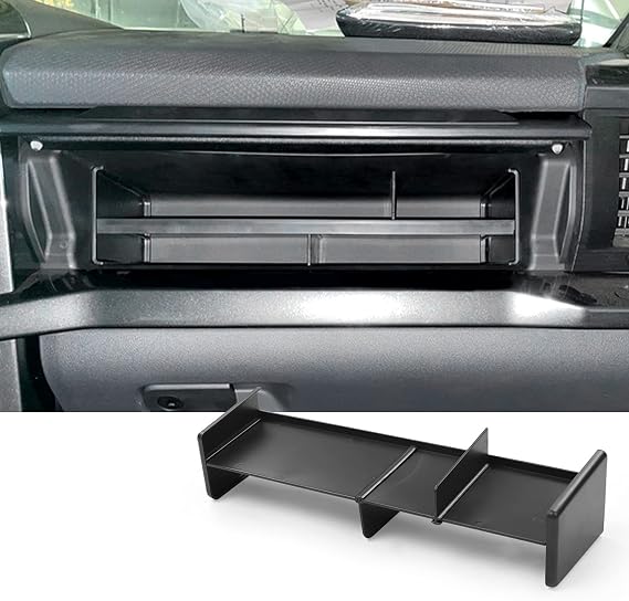 SKTU Glove Box Organizer for 2021-2025 2026 Ford F 150 F150 Center Console Organizer 2023 2024 2025 2026 F150 Accessories Internal Storage Divider Partition Insert Box ABS Secondary Storage (Up)