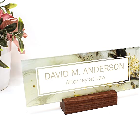 Personalized Desk Name Plates - Custom Acrylic Desk Name Plate Personalized for Office - Name Plate for Desk - Ideal Office Desk Accessories - Customizable Desk Nameplates - Office Decor Gift