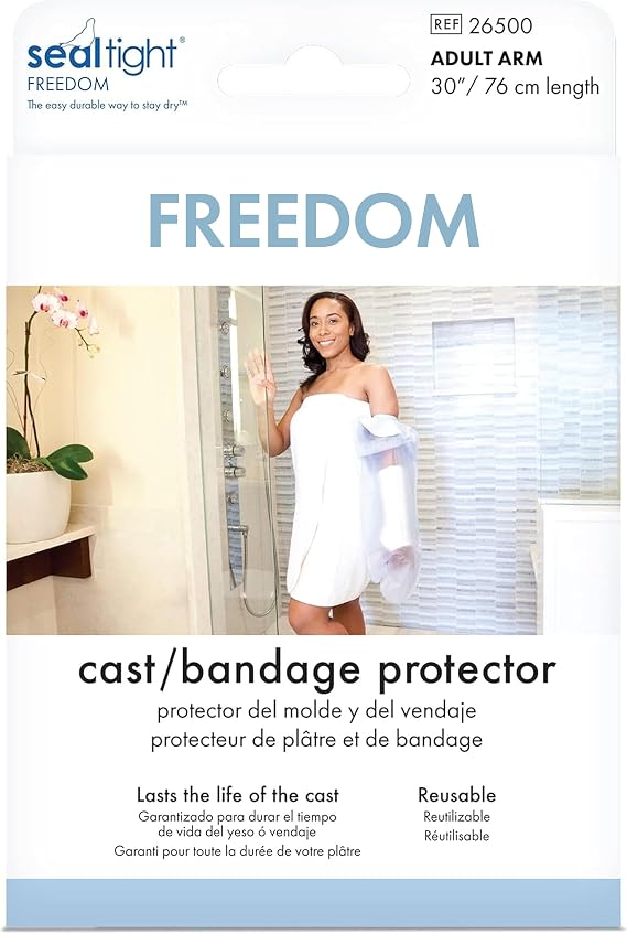 Brownmed Seal-Tight Freedom Cast & Bandage Protector - Waterproof Shower Cover for Arm Casts & Injuries - Universal