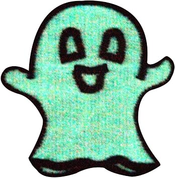 Glow in Dark Happy Ghost Embroidered Applique Iron On Sew On Patch