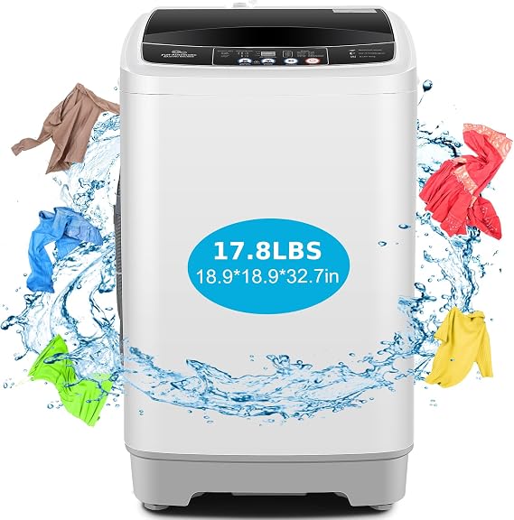 Nictemaw Washing Machine for Apartment, 17.8Lbs 2.4Cu.ft Full-Automatic