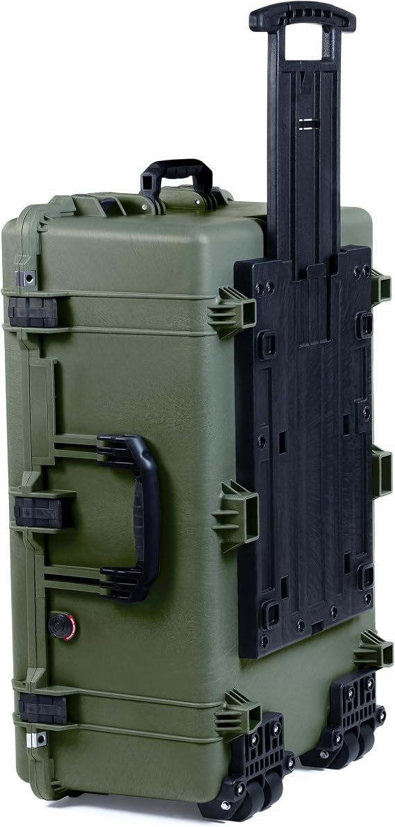 OD Green Pelican 1650 Large Case -  with Pick & Pluck Foam - Black Handles & Latches.