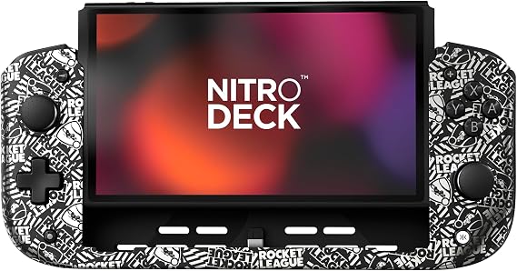 CRKD Nitro Deck - プロフェッショナル ハンドヘルドデッキ ゼロ スティック ドリフト Nintendo SwitchおよびSwitch OLED用 ロケットリーグシルバーエディション