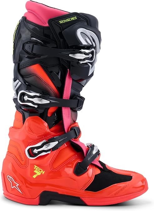 Alpinestars Tech 7 ブーツ、モトクロス用の高度な保護とパフォーマンス、CE認証、優れたグリップ、耐久性のある構造、柔軟なサポート