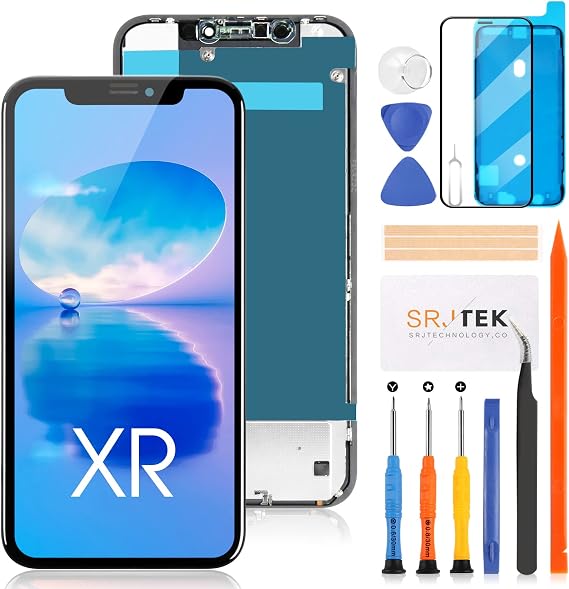 SRJTEK incell For iPhone XR LCD Screen Replacement Repair Touch Panel Set for 6.1" A1984 A2105 A2106 A2108 Models LCD Display Touch Screen Digitizer Repair Parts with Tools