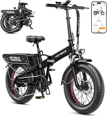 Heybike Mars 2.0 Foldable Electric Bike 32MPH, UL2849 Certified, 1800W Peak Motor Ebike with 100N.M Torque, 70Miles Long Range with 624WH Removable Battery, 204 Fat Tire for Snow, Full Suspension