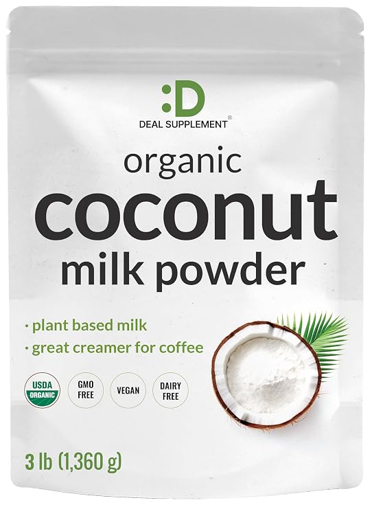 Unsweetened Organic Coconut Milk Powder, 3lbs Dairy Free Creamer Alternative Sugar Free Raw Flavor Rich Source of MCT Oil Great for Coffee or Tea Non-GMO, Plant Based, Keto