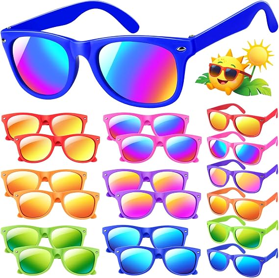 YADIYA Kids Sunglasses Bulk, Party Favors for Kids 4-8,3-5, 12 pack Neon Toddler Sunglasses For Boys Girls, UV 400 Protection kids sunglasses, Great Gift For Birthday, Beach, Pool Party Supplies