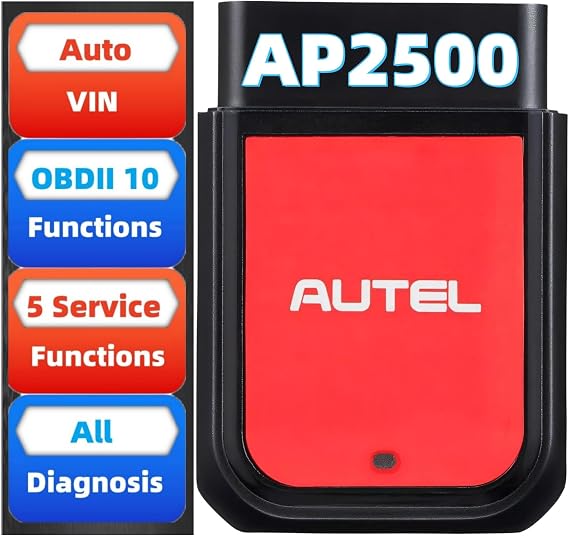 Autel MaxiAP AP2500 OBD2 Scanner Bluetooth Code Reader, Upgrade of AP200/AP200C/AP200H/AP200M, Better AP2500E, Auto Scanner Car Scan Tool, 5 DIY Servies, 45+ Car Brands, Compatible Android/iOS Phones