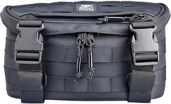 Biltwell Exfil-7 2.0 Motorcycle Bag - Universal Bag for Handlebars Risers Front Fork, Compatible with Touring and Cruiser Motorcycles