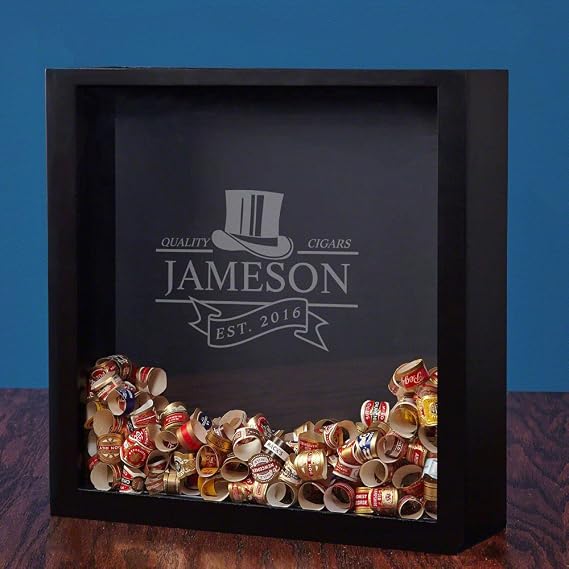 Personalized Cigar Band Shadow Box - Top Notch Cigars Box, Custom Product
