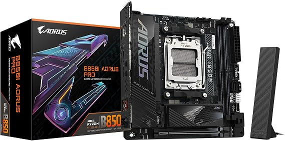 GIGABYTE B850I AORUS PRO - White Mini-ITX Gaming Motherboard for AMD Ryzen Compact PC MB6680