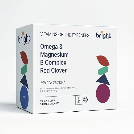 Red Clover, Vitamin B Complex, Omega 3 TG, Calcium, Magnesium, Copper, Zinc, Vitamin D3k - SmartAbsorb™ | for Bone Health, Energy and Nervous System | 28 Daily sachets