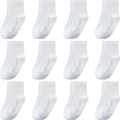 Baby Toddle Socks Grip Non Slip Kids Boys Girls Cotton 12 Pack Ankle Cute Newborn Socks