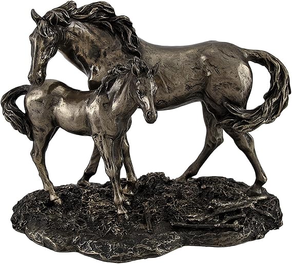 Veronese Design Things2Die4 Mare and Foal Wild Horses Bronzed Statue