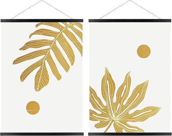 FALAMON 2 Pack Magnetic Poster Hanger Frame, 10x14 10x15 10x16 Magnet Poster Frame Hangers for Hanging Posters, Prints, Photos, Pictures, Maps, Scrolls, and Canvas Artwork (Black, 10")