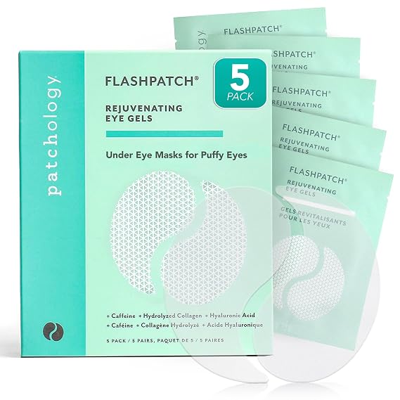 Patchology Eye Gels Patch (5 Pairs) - Natural Eye Patches for Puffy Eyes, Dark Circles and Eye Bags - Eye Mask Skincare for All Skin Types - Beauty & Personal Care Eye Patch