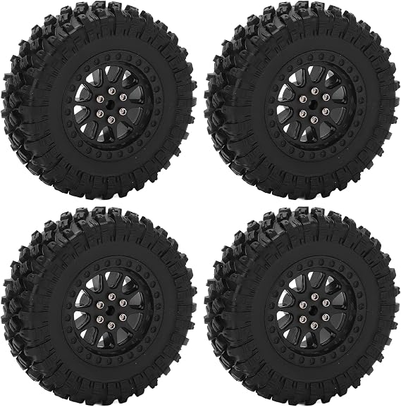 FastUU RC Car Tires Wheel, Wear Resistance Antislip RC Car Rubber Tires Excellent for WPL B14 B24 C14 C24 for MN D90 D91 D96 D99(R789BL Black)