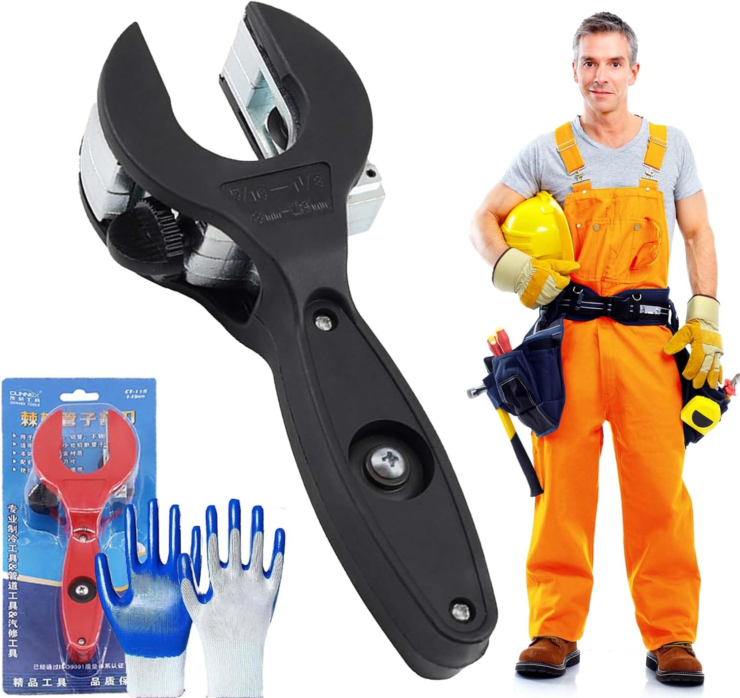 Ratcheting Tubing Cutter, 2025 Upgrate Ratcheting Tubing Cutter Tool, Copper Pipe Cutter 14 To 78, 2 in 1 Close Quarters Tube Compact Cutter, For Cutting Pvc, Ppr, And Plastic Hoses Black