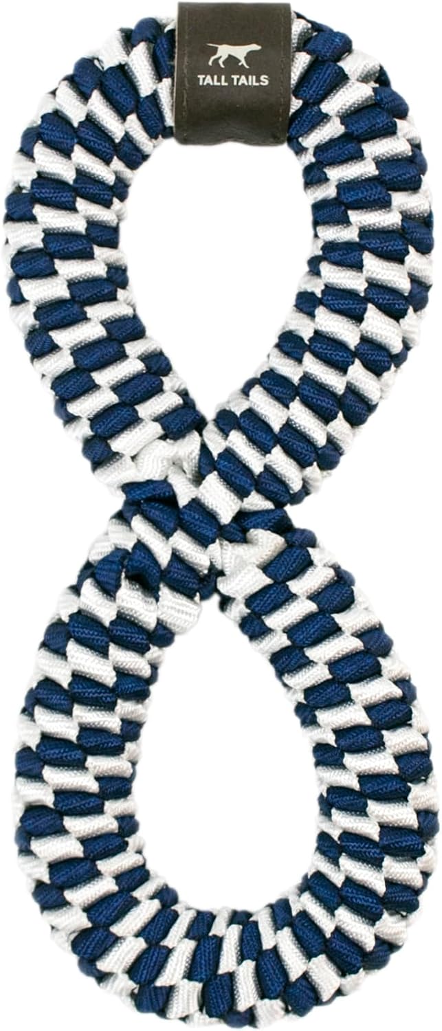Tall Tails Navy Braided Infinity Tug Toy for Dogs - Designed for Long Lasting Play and Exercise