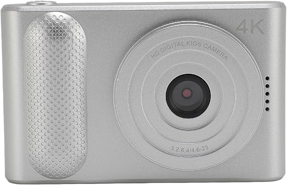 4K Digital Camera, 48MP HD Pocket Micro SLR Camera with 8X Digital Zoom Compact Camera for 2.4" TFT Screen Travel Photo Vlog Silver