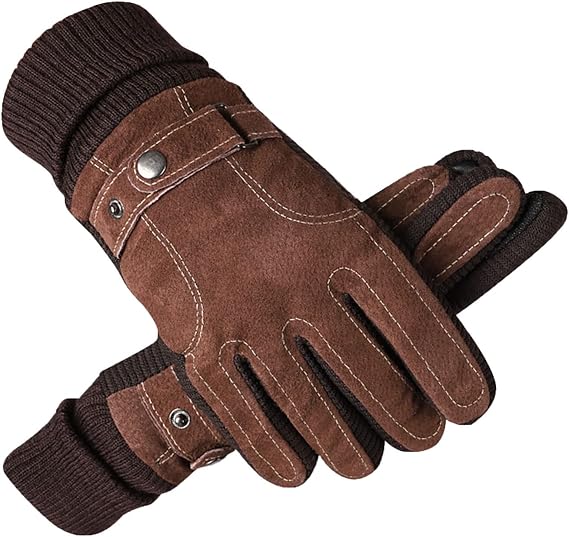 Winter Leather Winter Gloves,Thermal Touchscreen Lined Warm Sheepskin Gloves for Cold Weather Motorcycle Driving