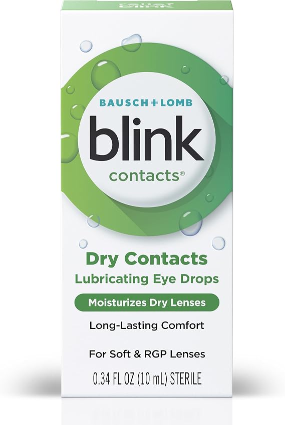 Blink Contacts Lubricating Eye Drops 0.34 fl oz (10 mL), Pack of 3