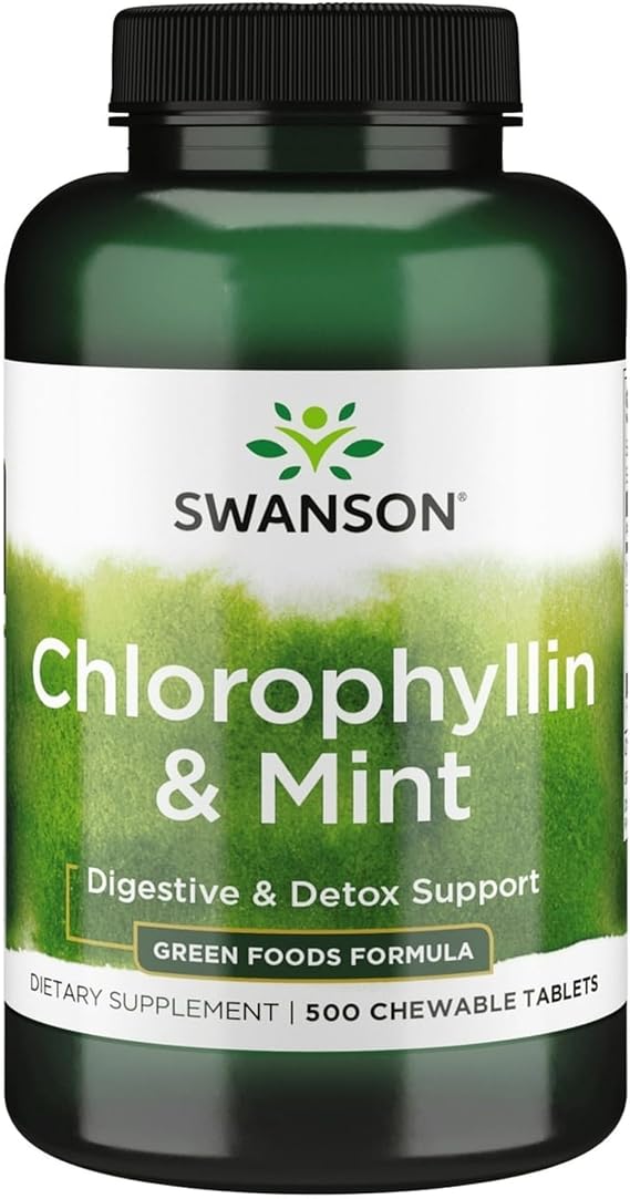 Swanson Chlorophyllin & Mint, Breath Freshening, 500 Chewables