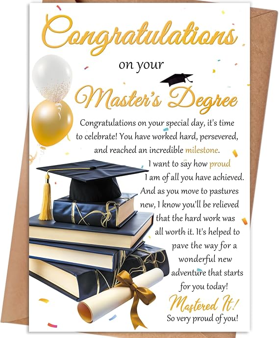 Master's Degree Graduation Card