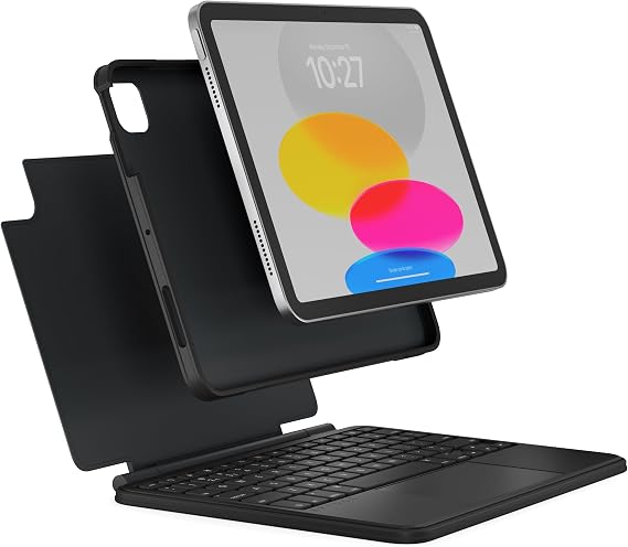 Brydge 10.9 MAX+ iPad Keyboard Case with Trackpad for iPad 10th Gen (2022) & A16 11th Gen (2025) | Detachable Magnetic Backlit Wireless Keyboard, Bluetooth 5.0 | Black