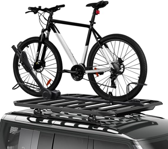 Roof Bike Rack Upright Bike Car Adjustable Universal Roof Mount Bike Rack - Rooftop Bike Racks 1 Bike Roof Carrier Bicycle Roof Rack Mount for Car SUV