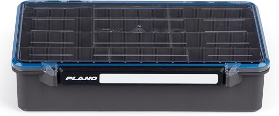 Plano StowAway 3700 Waterproof Deep Stow Tackle Box, IPX7 Waterproof, with Rustricor, Single Latch Design, Transparent DuraView Lid, Stackable Storage for Fishing Bait, Lures and Gear