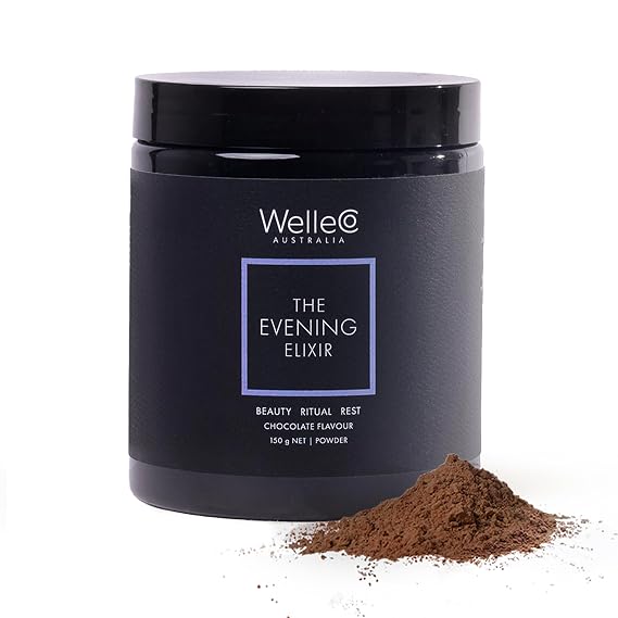 WelleCo The Evening Elixir, Vitamin C & Magnesium Hot Chocolate, (5.3 Oz) | Antioxidant, Collagen-Boosting, Vitamin C, Sleep-Supporting, Relaxing, Skin-Nourishing, Low-Calorie, Dairy-Free