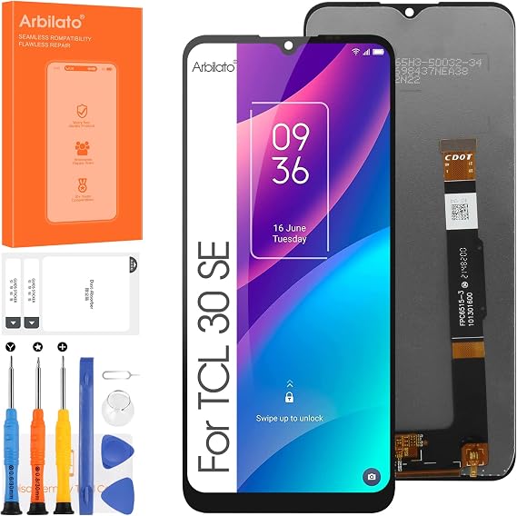 for TCL 30 SE Screen Replacement for TCL 30 SE 6.52" LCD Display Touch Digitizer Assembly with Tools