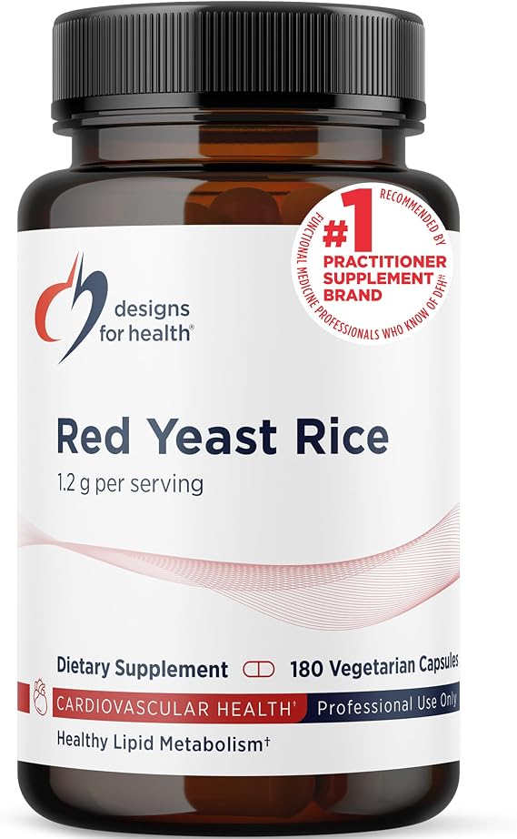Designs for Health Red Yeast Rice, Cardiovascular Support, 180 Capsules