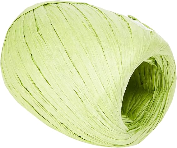 Eleganza 8 mm x 30 m Paper Raffia for Variety of Craft Projects and Gift Wrapping, No.14 Lime Green