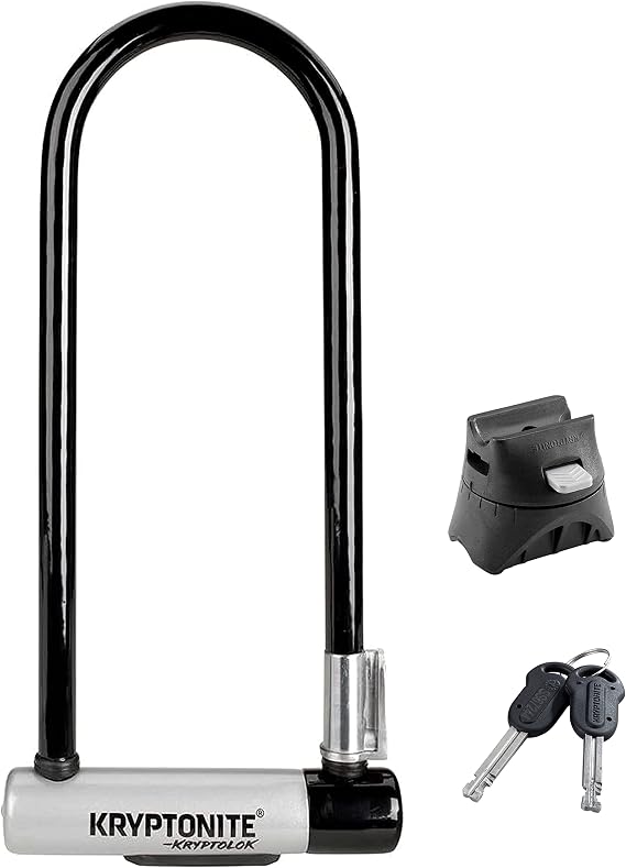 Kryptonite KryptoLok Long Shackle U-lock - Black/Silver